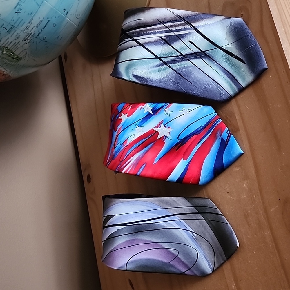 Jerry Garcia abstract art silk ties